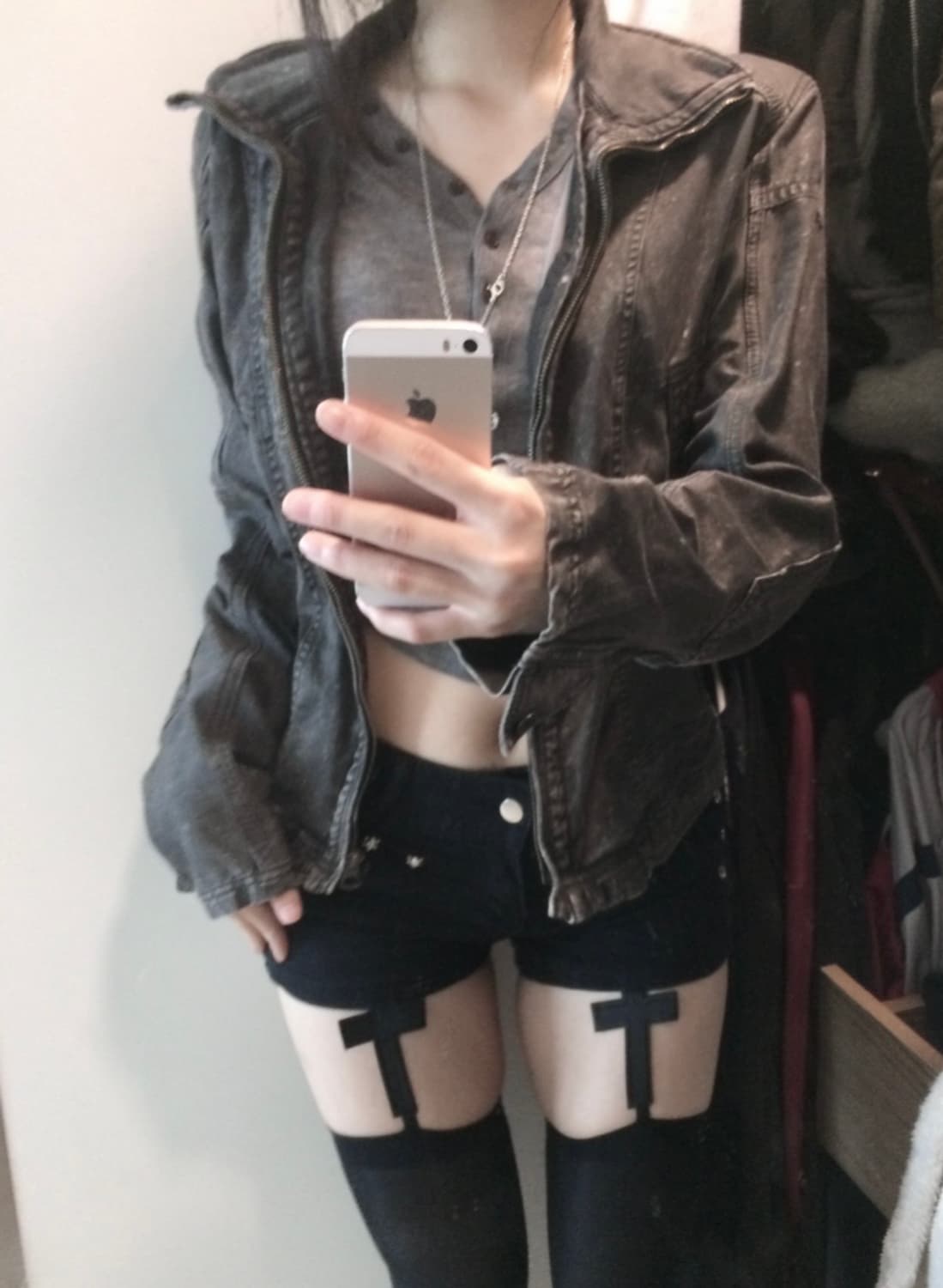 y2k 워크 자켓 워싱 절개 라인 패치 지퍼 펑크 빈티지 집업 상품이미지2