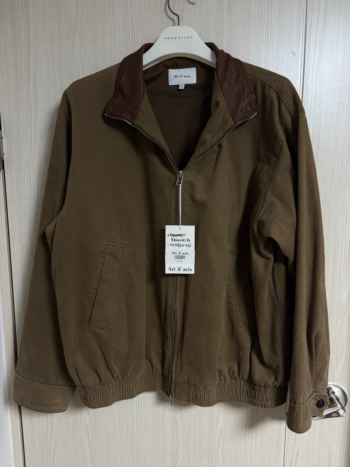 아트이프액츠 워시드레더카라자켓 토바코 XL사이즈 상품이미지3