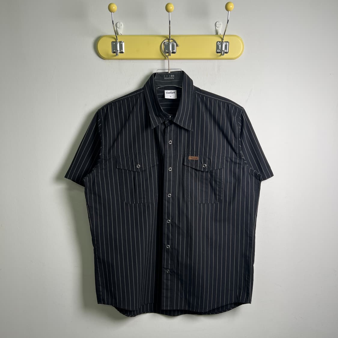 Carhartt 칼하트 블랙 스트라이프 반팔 셔츠 L 상품이미지1