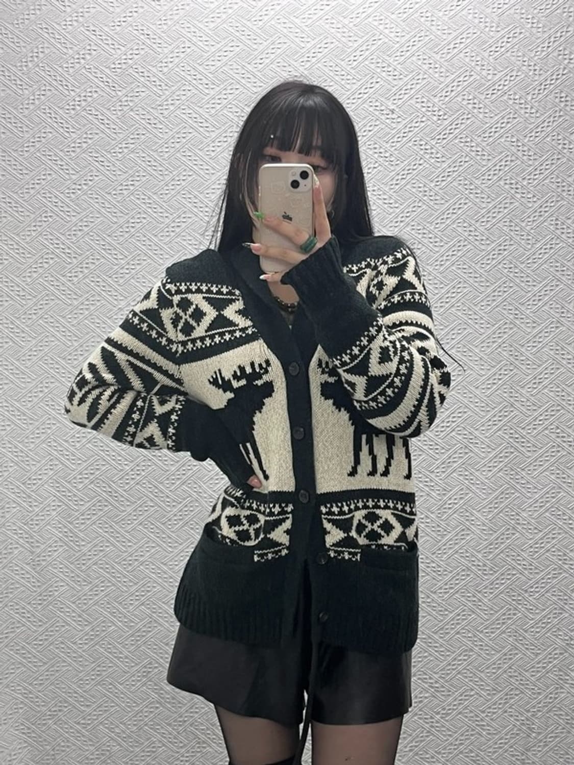 아베크롬비 희귀 노르딕 코위찬 홀리데이 딥그린 가디건 S C09122 상품이미지2