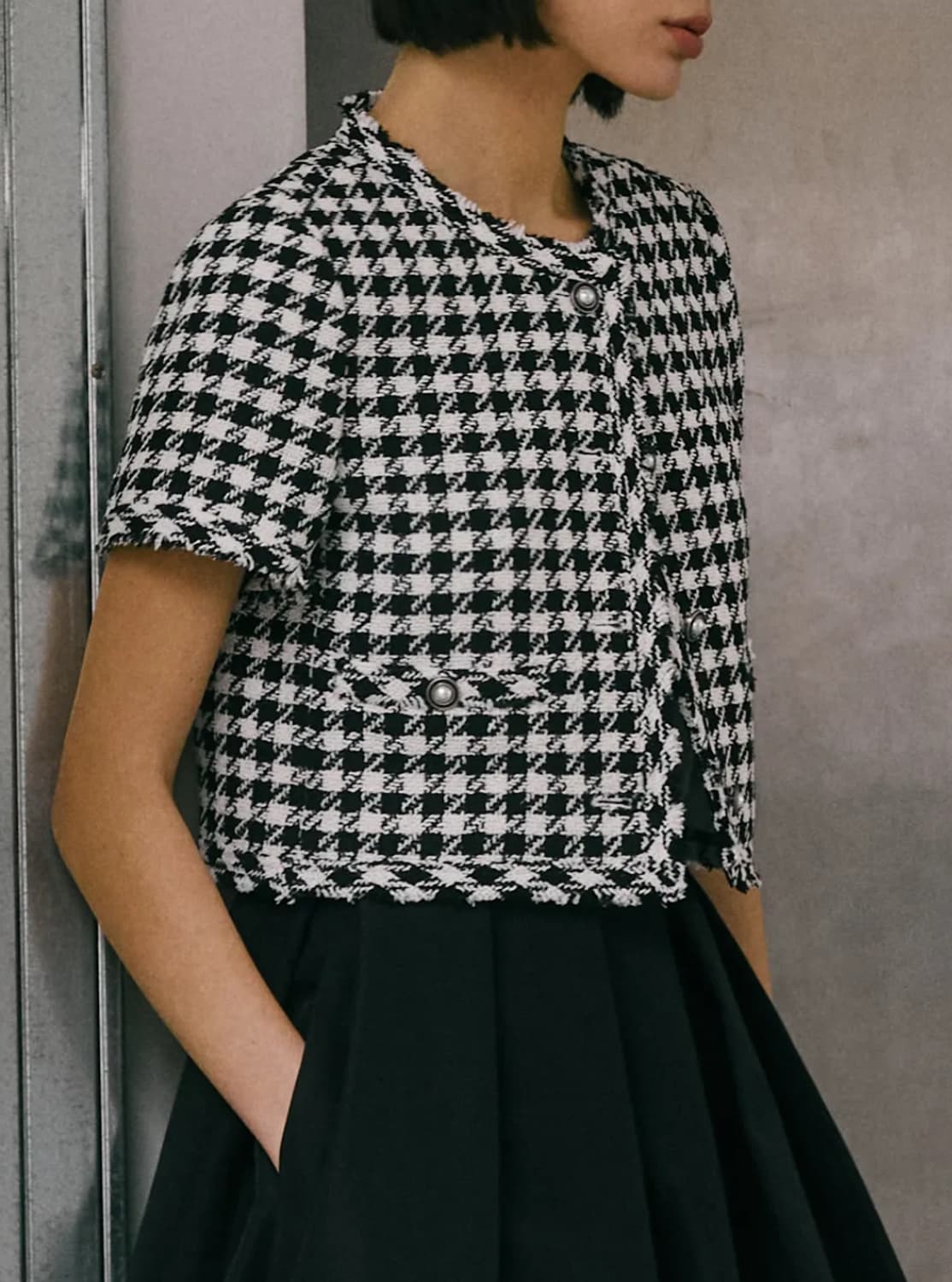 오뮤 MIU 체크 크롭 자켓 상품이미지6