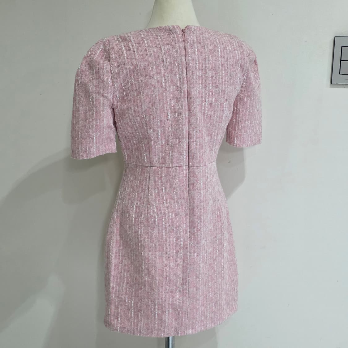 프롬데이원 La belle rose)핑크 스퀘어 로맨틱 트위드미니원피스 상품이미지2