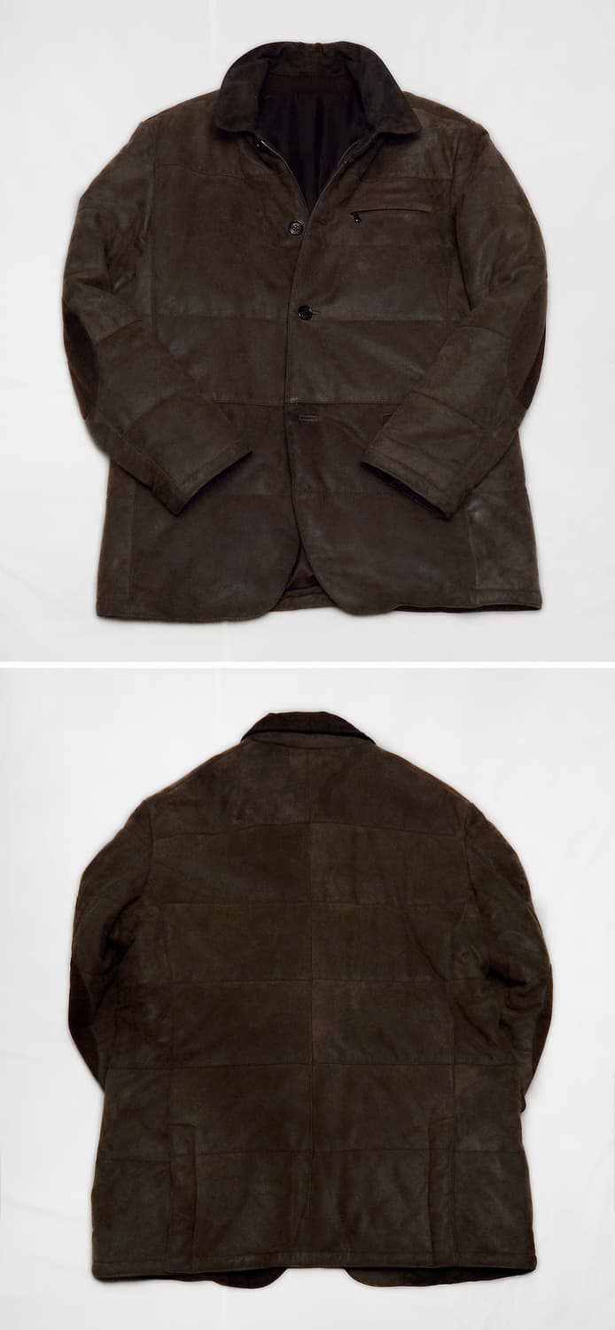 프랑코 페라로 이태리 양가죽 누벅레더 패딩 자켓 (100) 상품이미지2