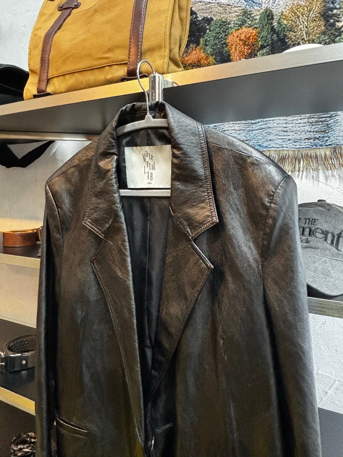 Material Lab 싱글 비건 레더 자켓   상품이미지4