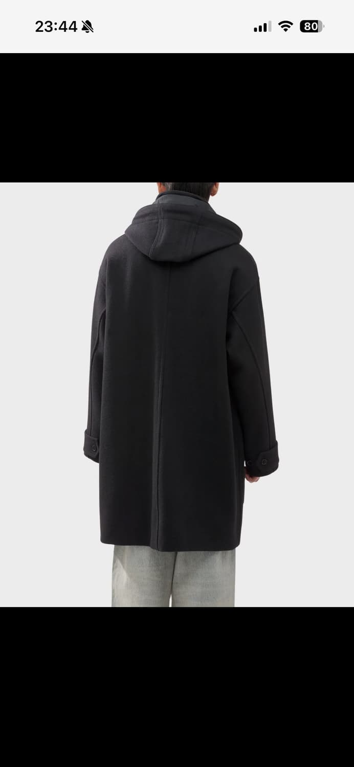 마가렛호웰 MHl 멜톤 울 후드 코트 블랙 상품이미지3
