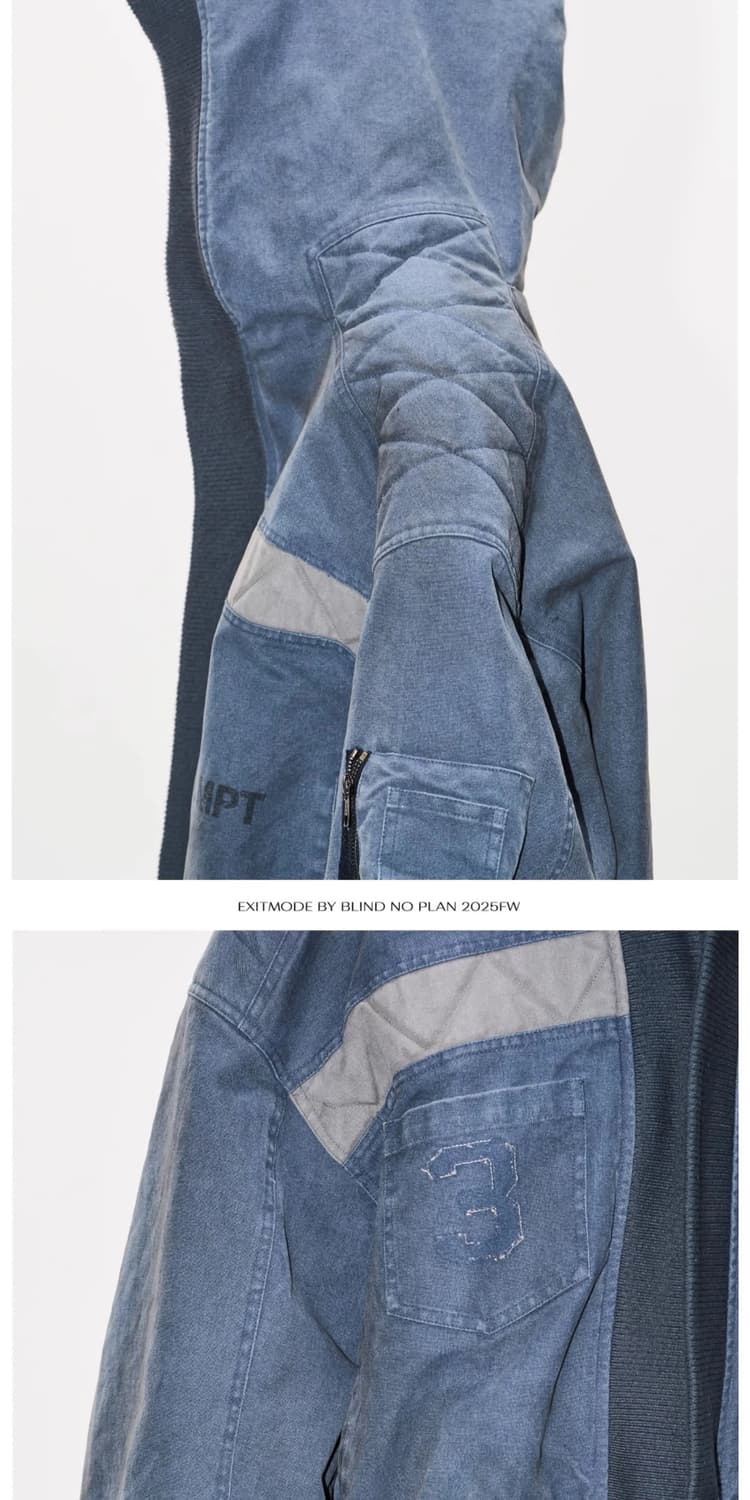 Blue Washed Workwear Hooded Bomber 상품이미지8