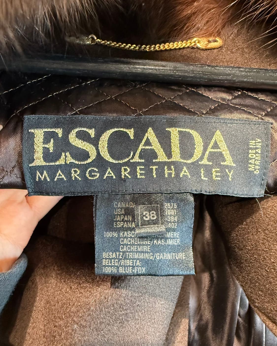 에스카다 브라운 캐시미어혼방 넥카라퍼 코트 상품이미지8