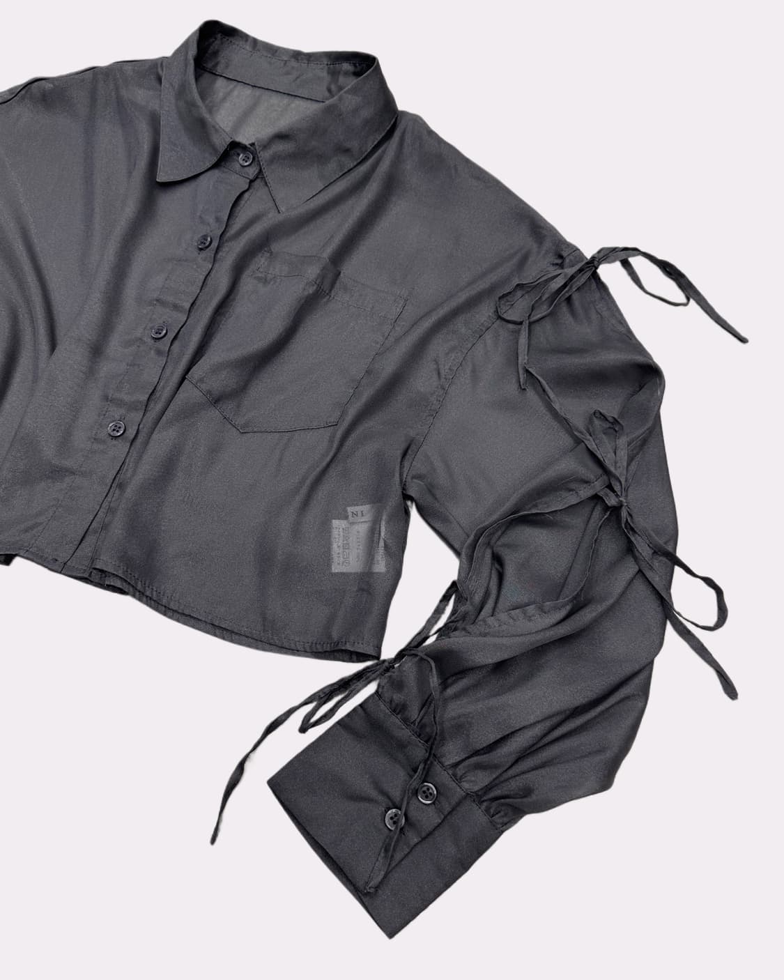 grey organza crop blouse 상품이미지2