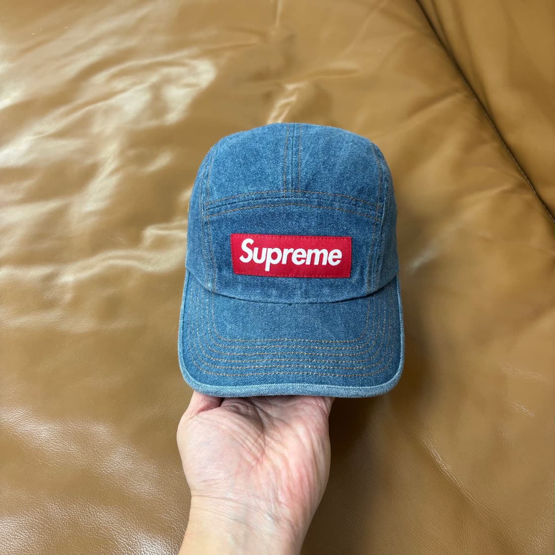Supreme 슈프림 22fw 워시드 데님 캠프캡 모자 (Denim) 상품이미지2