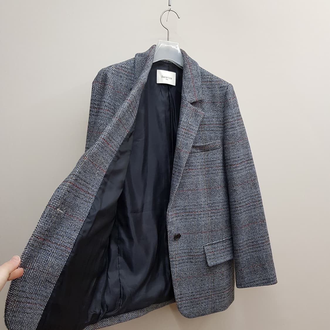 베르니스 Berenice 헤링본 체크 싱글 자켓 36사이즈 상품이미지5