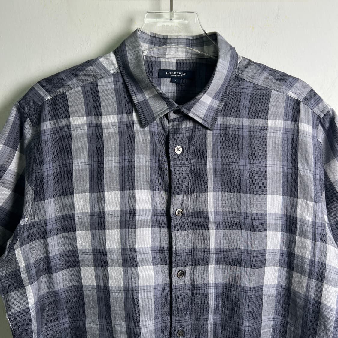 버버리 빈티지 체크 반팔 셔츠 L 상품이미지5