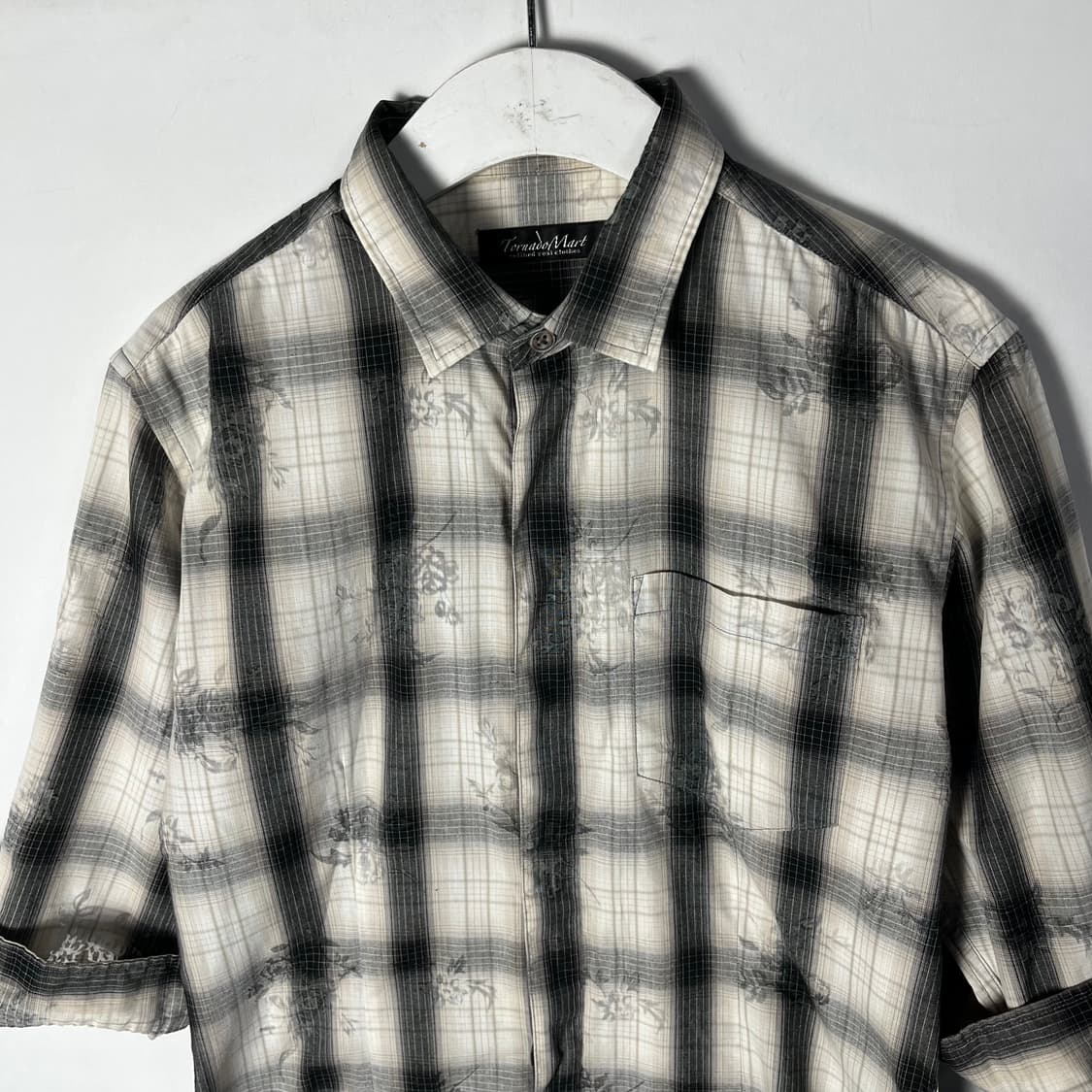 [Tornado Mart] 토네이도마트 오리엔탈 체크 시스루 셔츠 상품이미지2