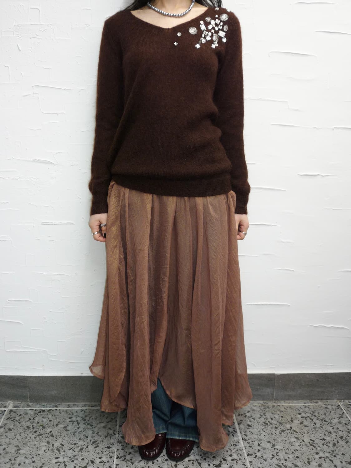 jewelry beads brown knit 상품이미지4