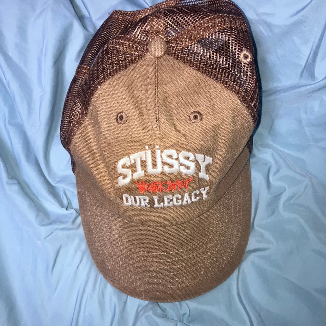 스투시 x 아워레가시 워크샵 로우 프로파일 트러커 캡 브라운 상품이미지1
