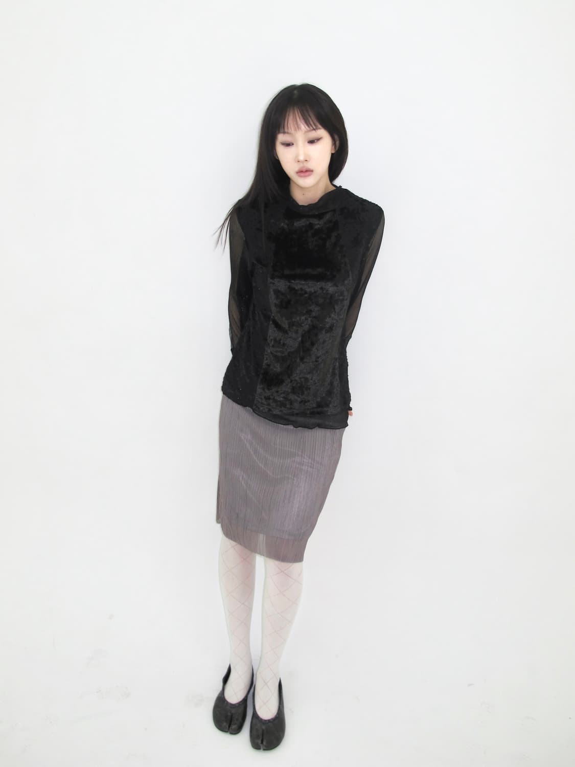벨벳 시스루 탑 상품이미지3