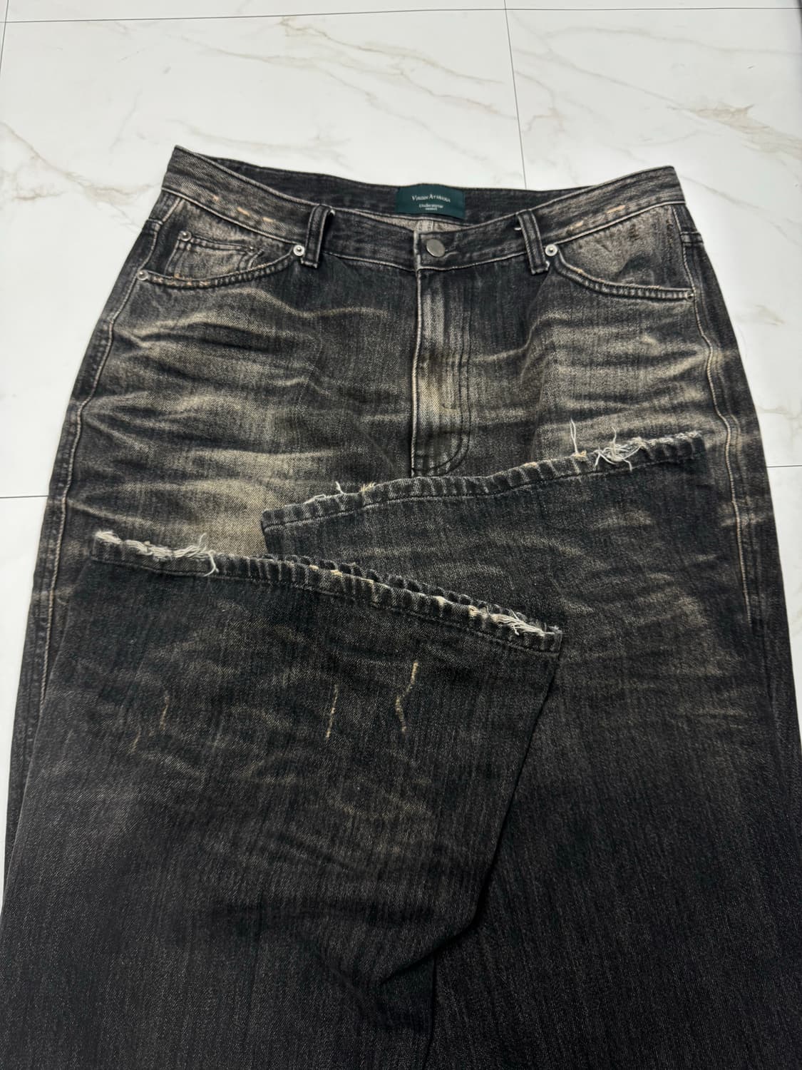 Undermycar wrinkled gray washed flare 상품이미지7