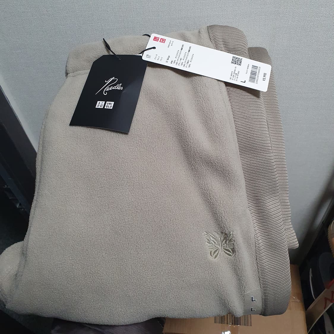 새제품L 유니클로 니들스 플리스 와이드 팬츠 베이지 상품이미지2