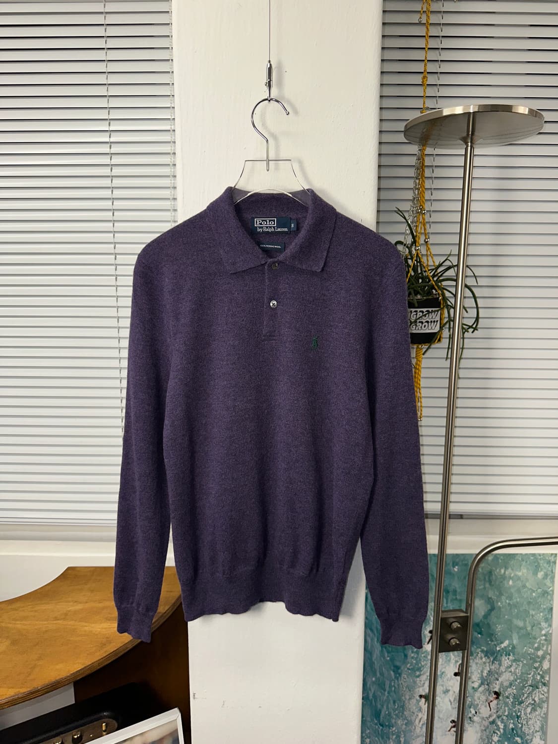 폴로 메리노울 퍼플 카라 니트  상품이미지1