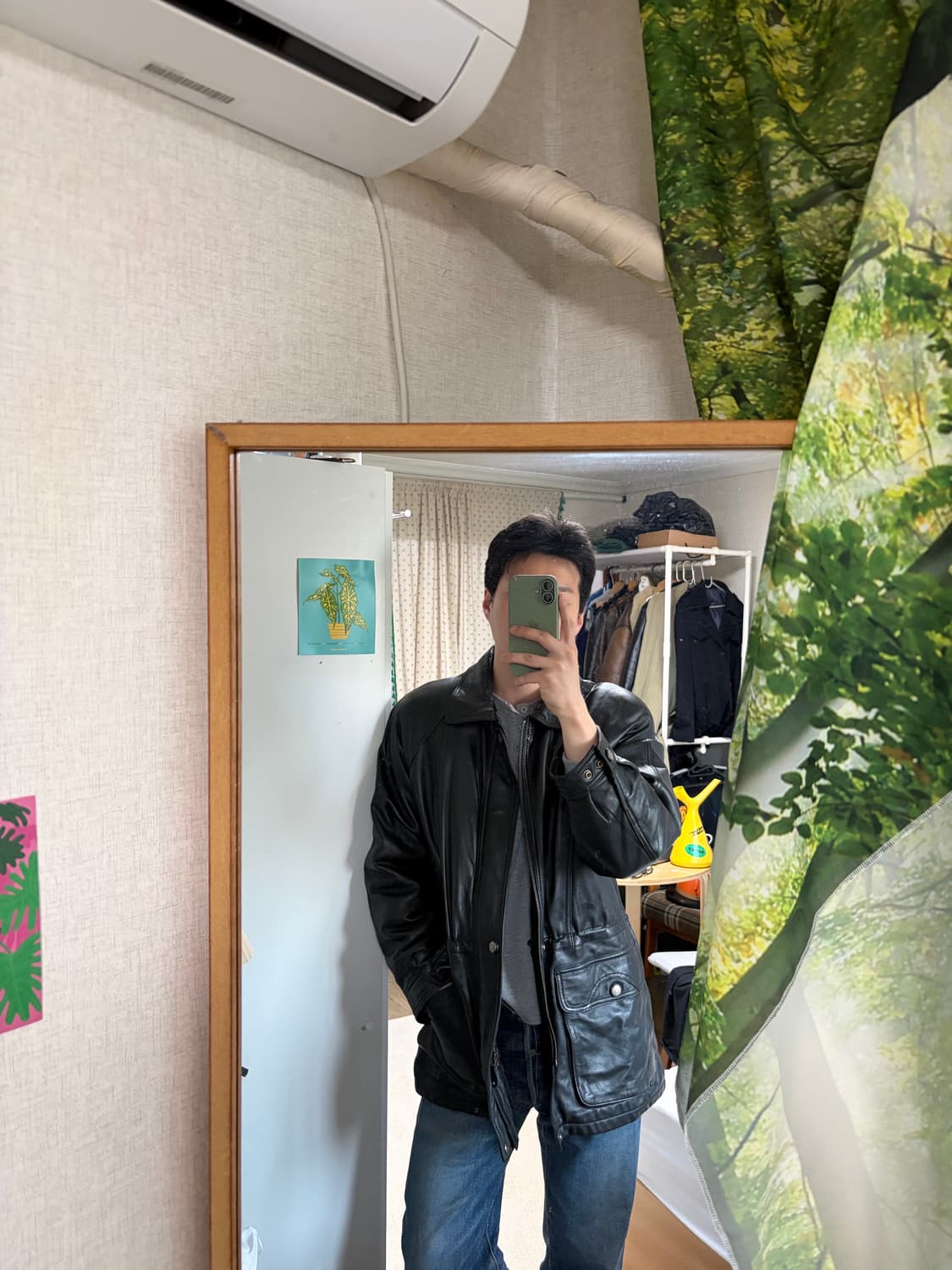 100) 00s 빈티지 램스킨 양가죽 필드자켓 카코트 상품이미지2