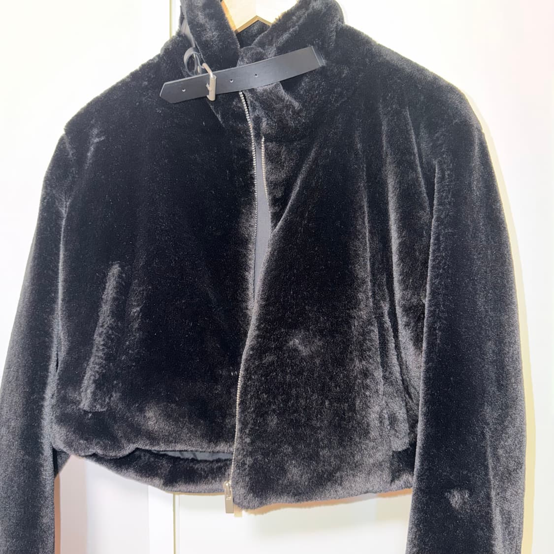 오도어 퍼자켓 무스탕 블랙 상품이미지1