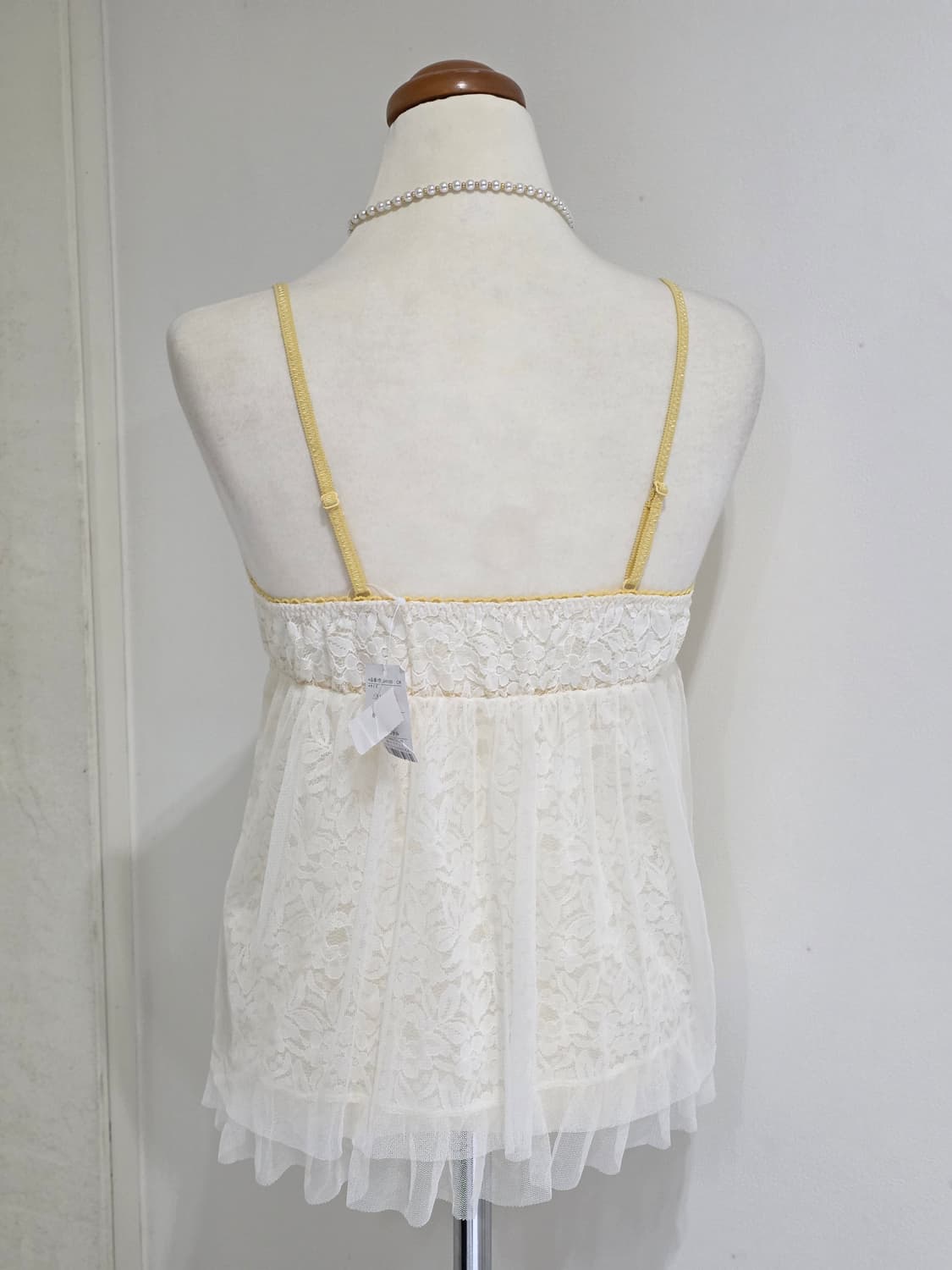 일본빈티지)페어리계 플로럴 리본모리걸 레이스 슬립 레이어드 슬리브리스 상품이미지4