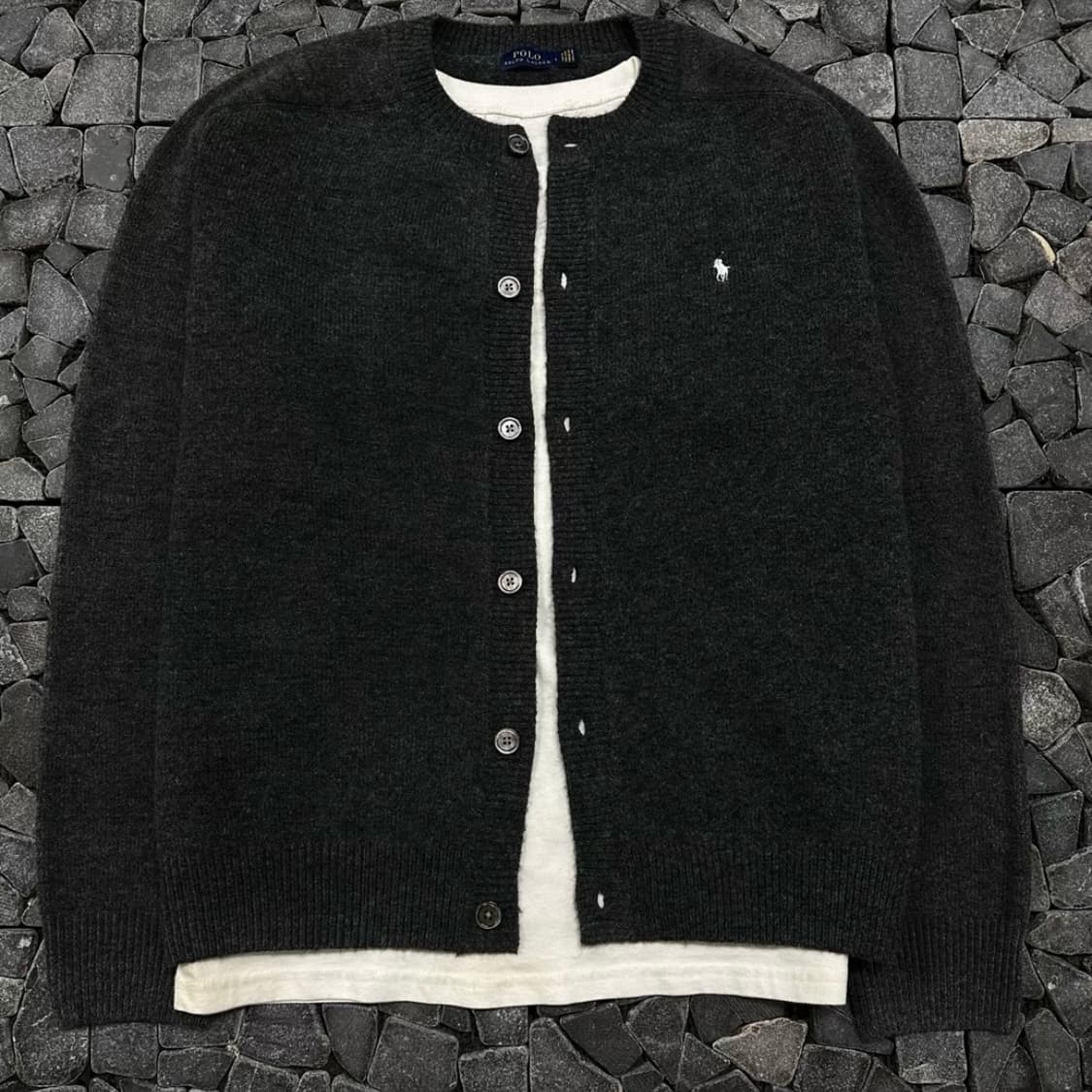 폴로 라운드 차콜 가디건 L 상품이미지1