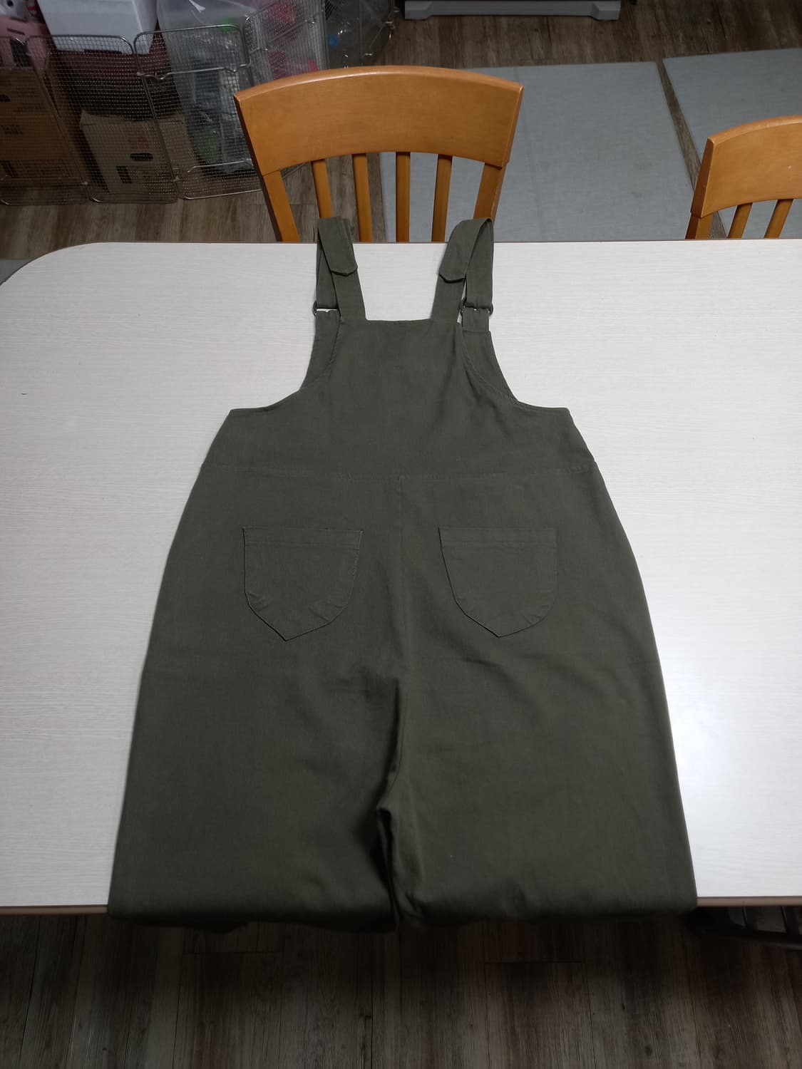 30- CLIP DENIM Kor 스판 멜빵 데님 카키 30-242 상품이미지3