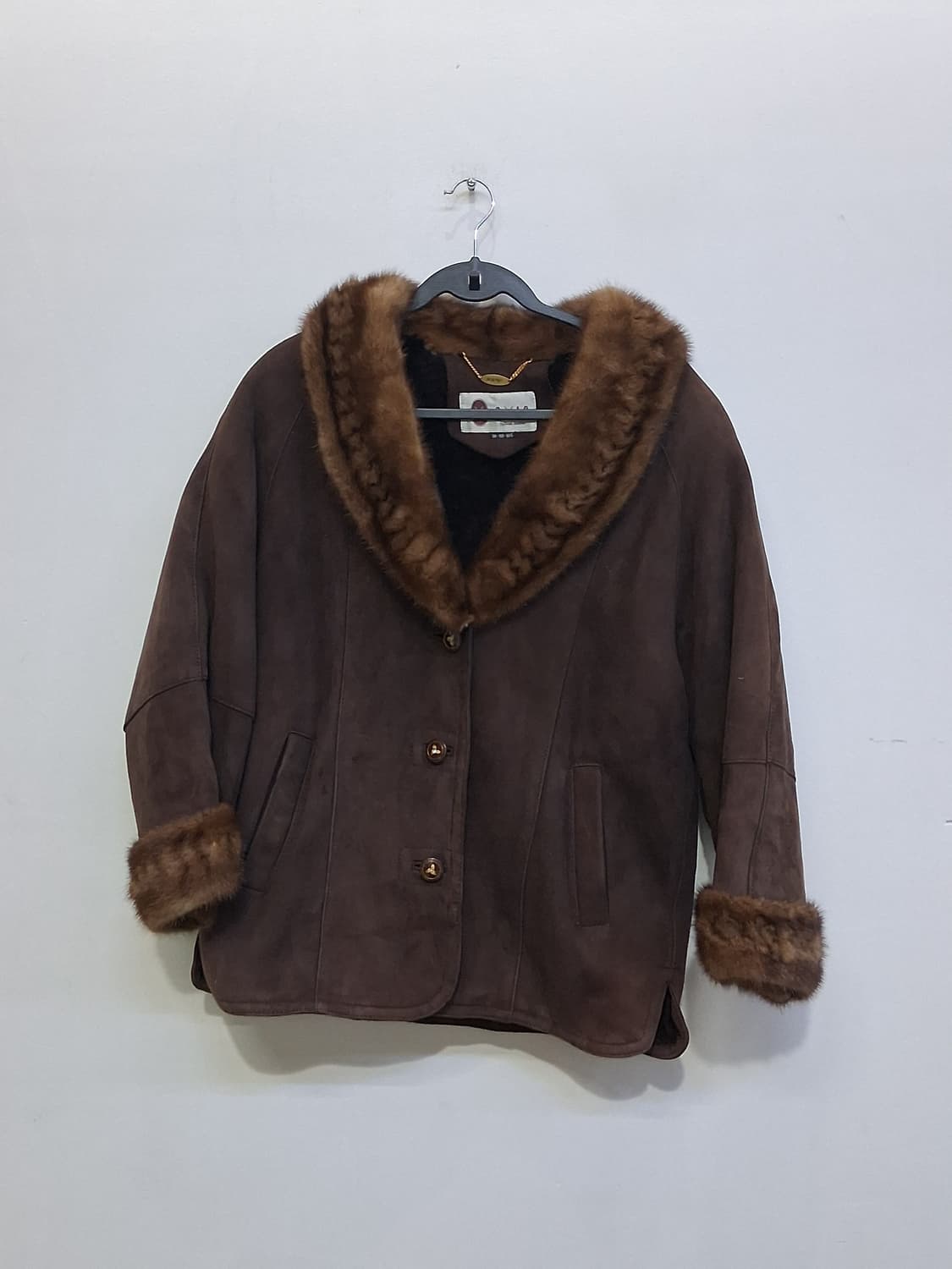 진도모피 OVIS 오비스 양가죽 양모 무스탕 코트 91-98-165 상품이미지1