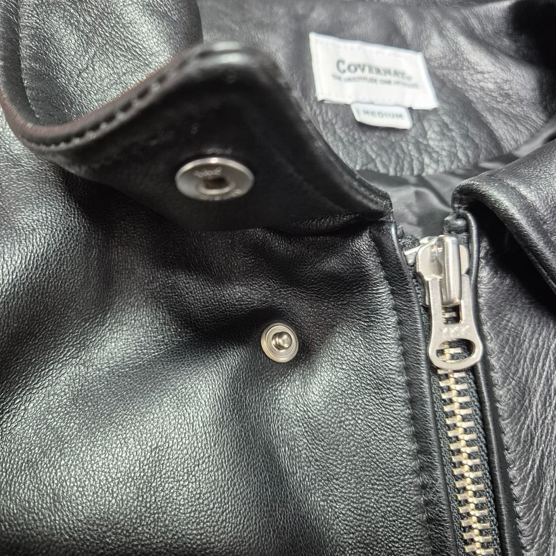 [베스트 상품🔥] 커버낫 블랙 투웨이 레더자켓 상품이미지4