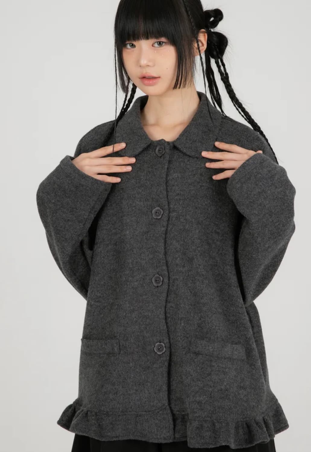 나이엔 라운드 플라켓 가디건 자켓 상품이미지1