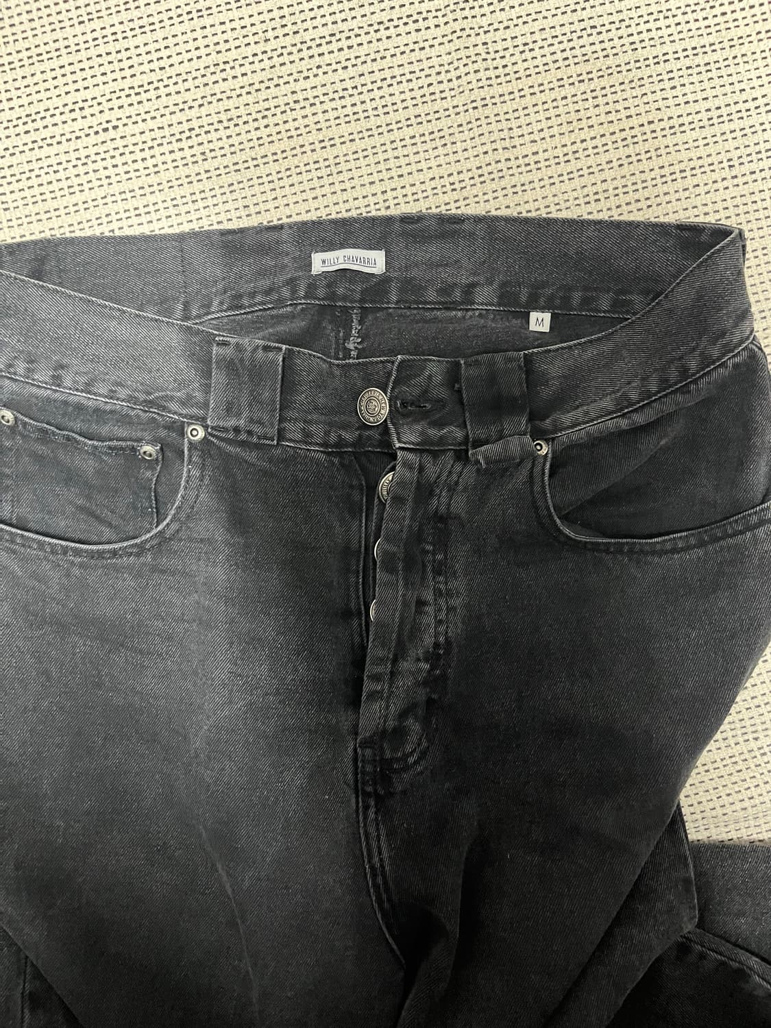 윌리차바리아 블랙 데님 팬츠 흑청 상품이미지2