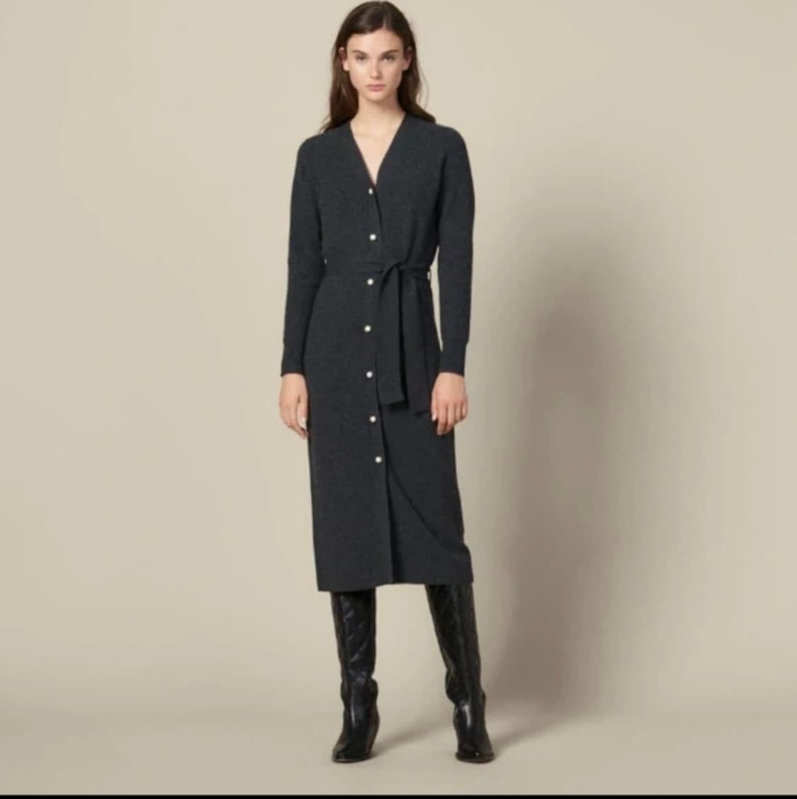 여성 산드로 sandro 캐시미어 혼용 진주 드레스 가디건 상품이미지5