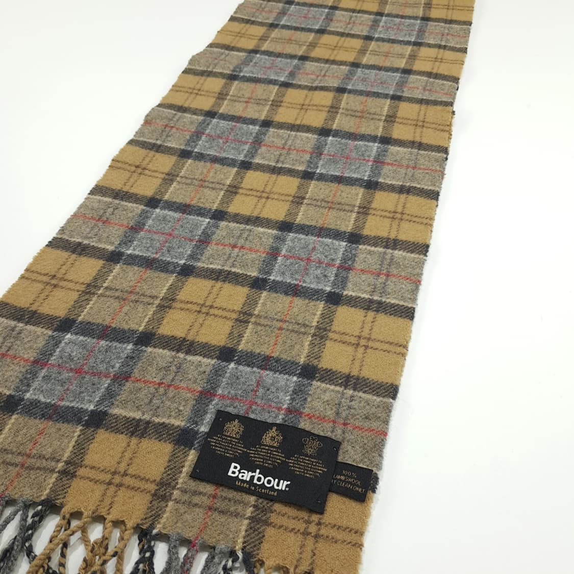 MX250 바버 브라운 타탄체크 램스울 목도리 머플러 상품이미지5