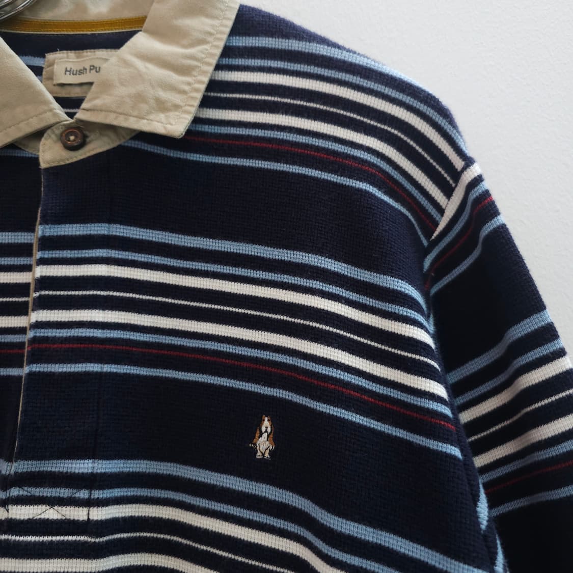 허쉬퍼피 스트라이프 카라 와플 티셔츠 상품이미지3