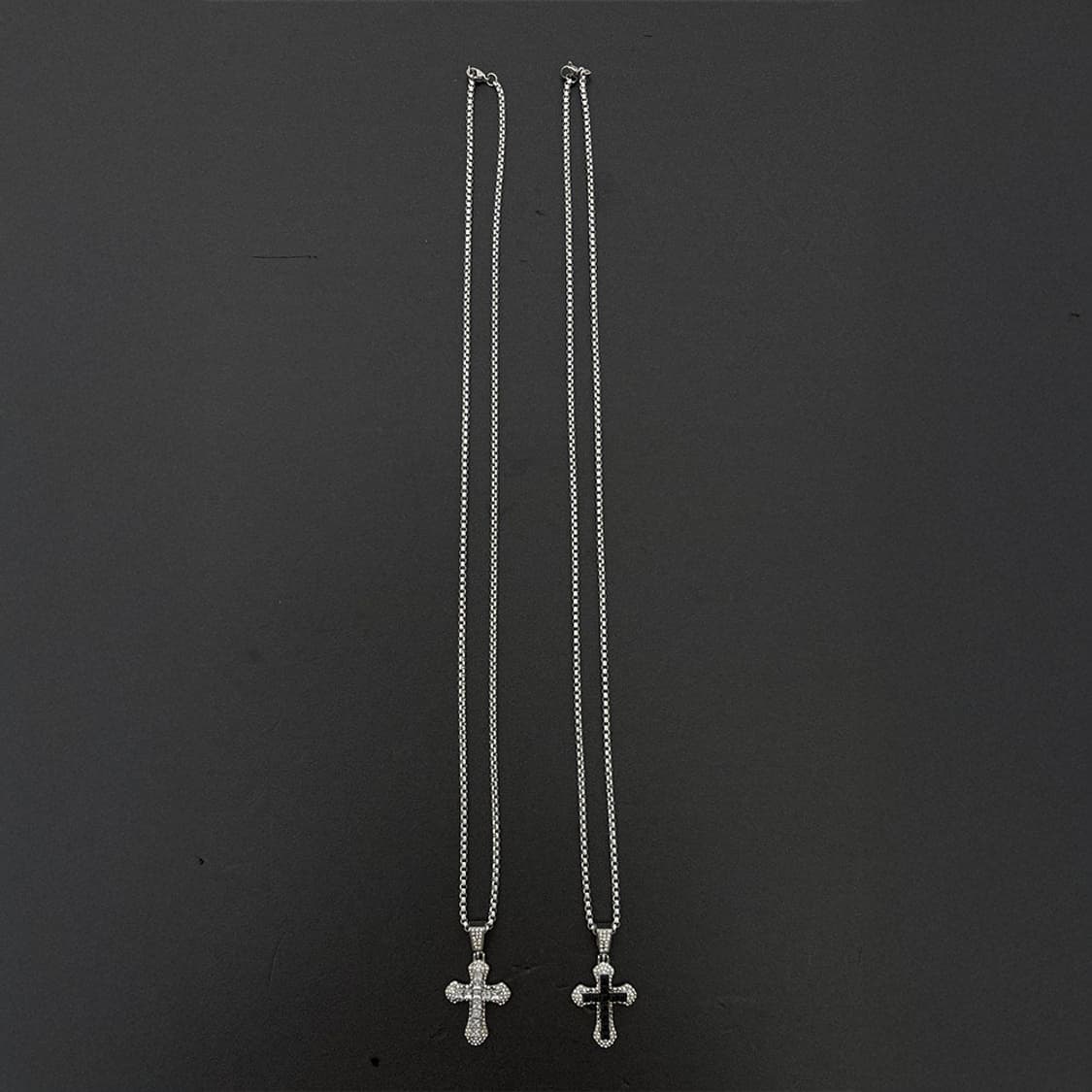 십자가 큐빅 팬던트 목걸이 (black)  상품이미지4