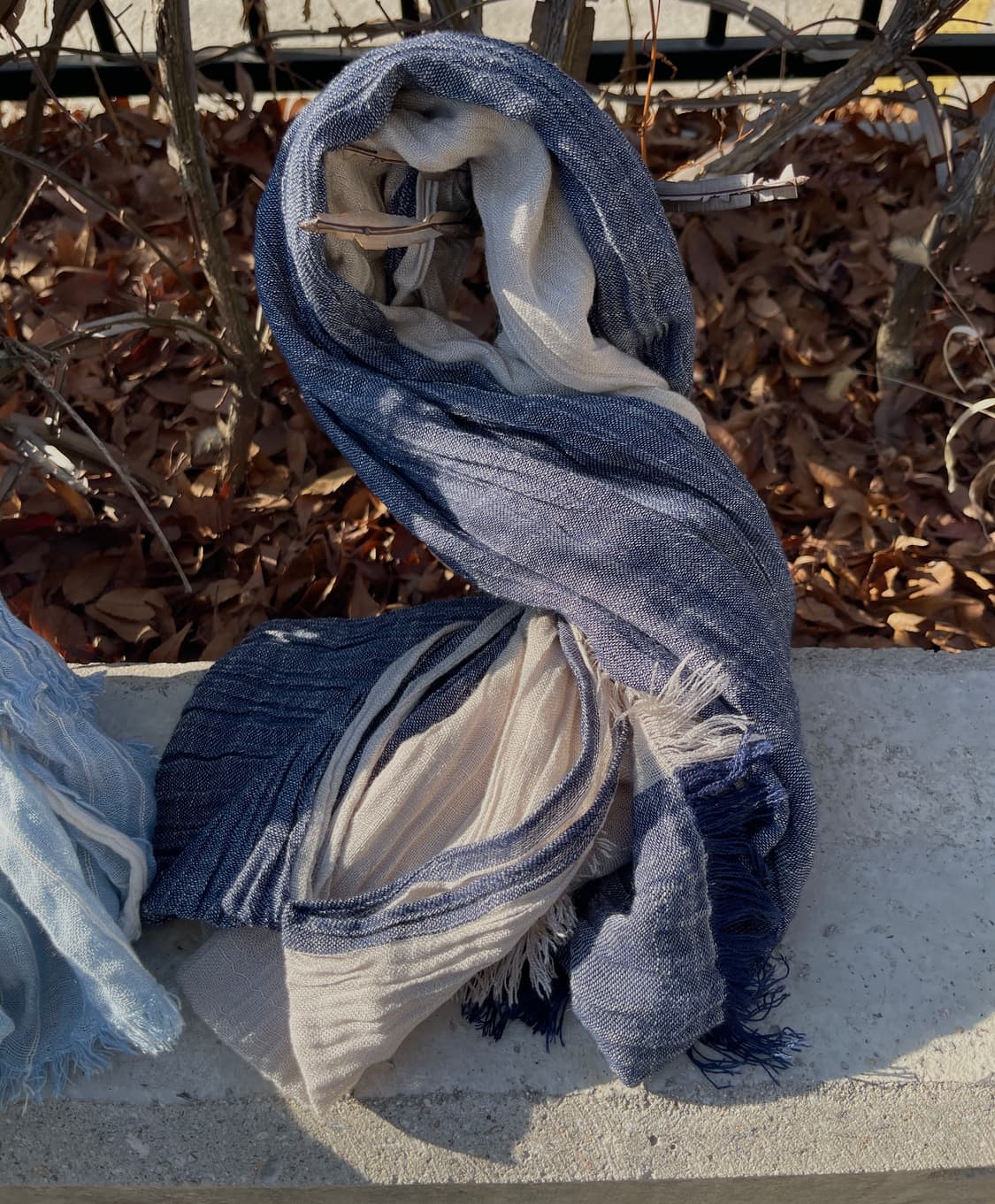 빈티지 투톤 크링클 머플러 (새상품) 유니섹스 상품이미지2