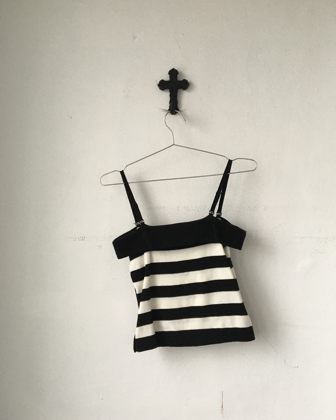 Side button point stripe pattern knit sl 상품이미지3