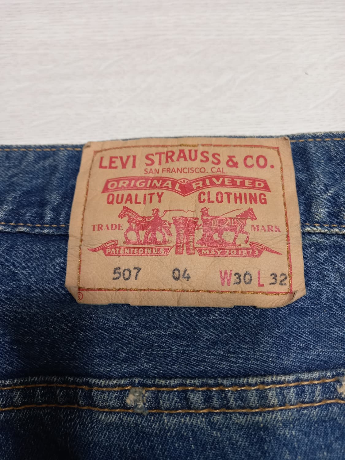 30 리바이스507 04 데미지워싱 부츠컷 리폼드진 30-189 상품이미지5