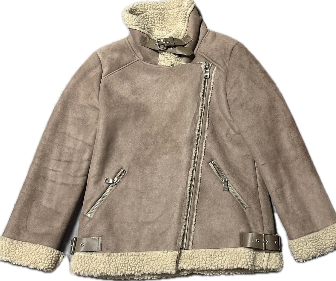 Stylish brown 하이넥 무스탕 상품이미지1