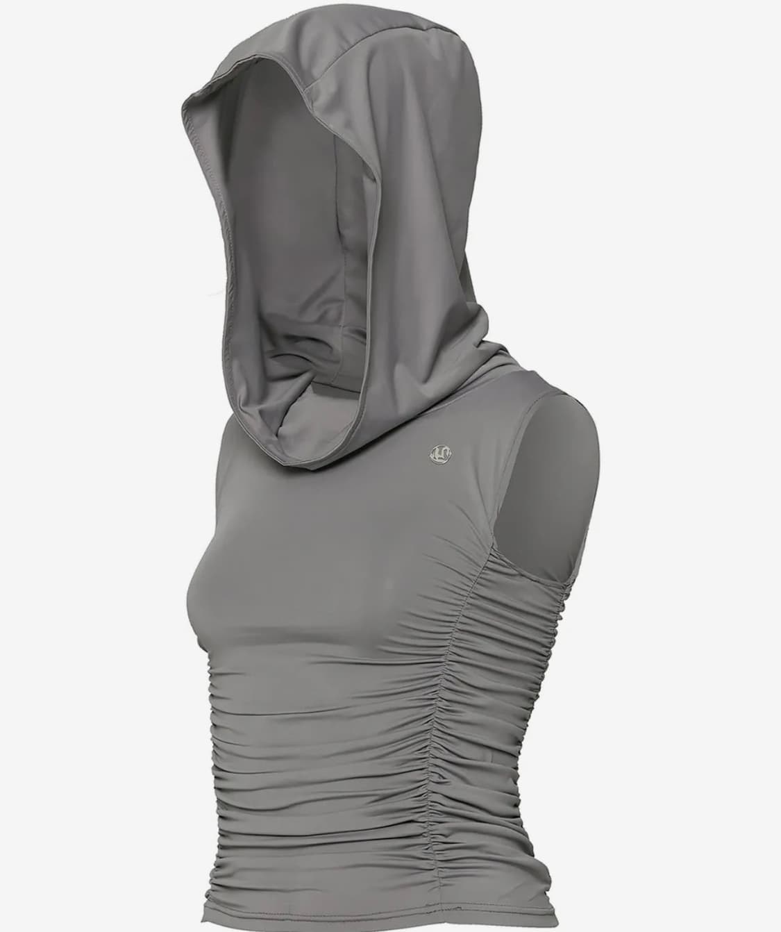 Hooded High Neck Sleeveless (Gray) 상품이미지2