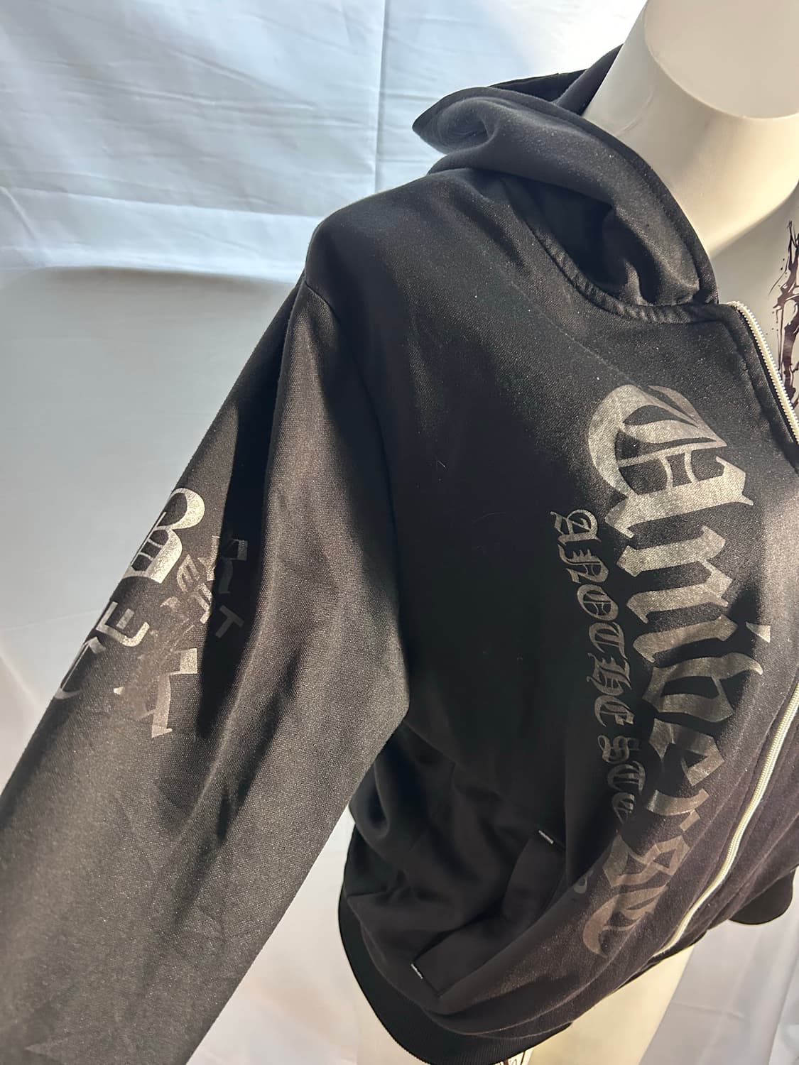 gothic lettering punk hood zip-up 상품이미지3