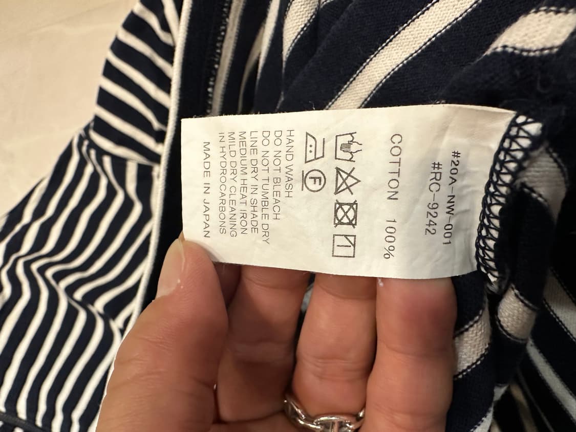 [5]오르치발 하프집업 스트라이프 티셔트 네이비 상품이미지4