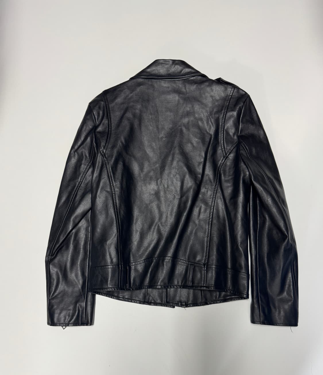 여성 마리마켓 블랙 페이크 레더 라이더 자켓 S 상품이미지2