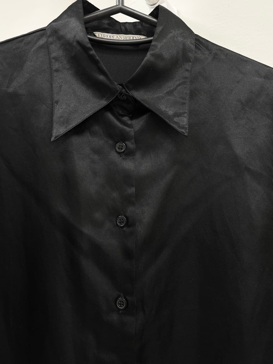 빈티지 블랙 새틴 셔츠 상품이미지2