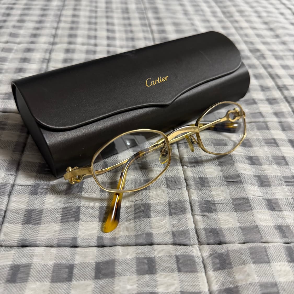 (OS) Cartier 까르띠에 팔각형 말발굽 안경 금장  상품이미지1