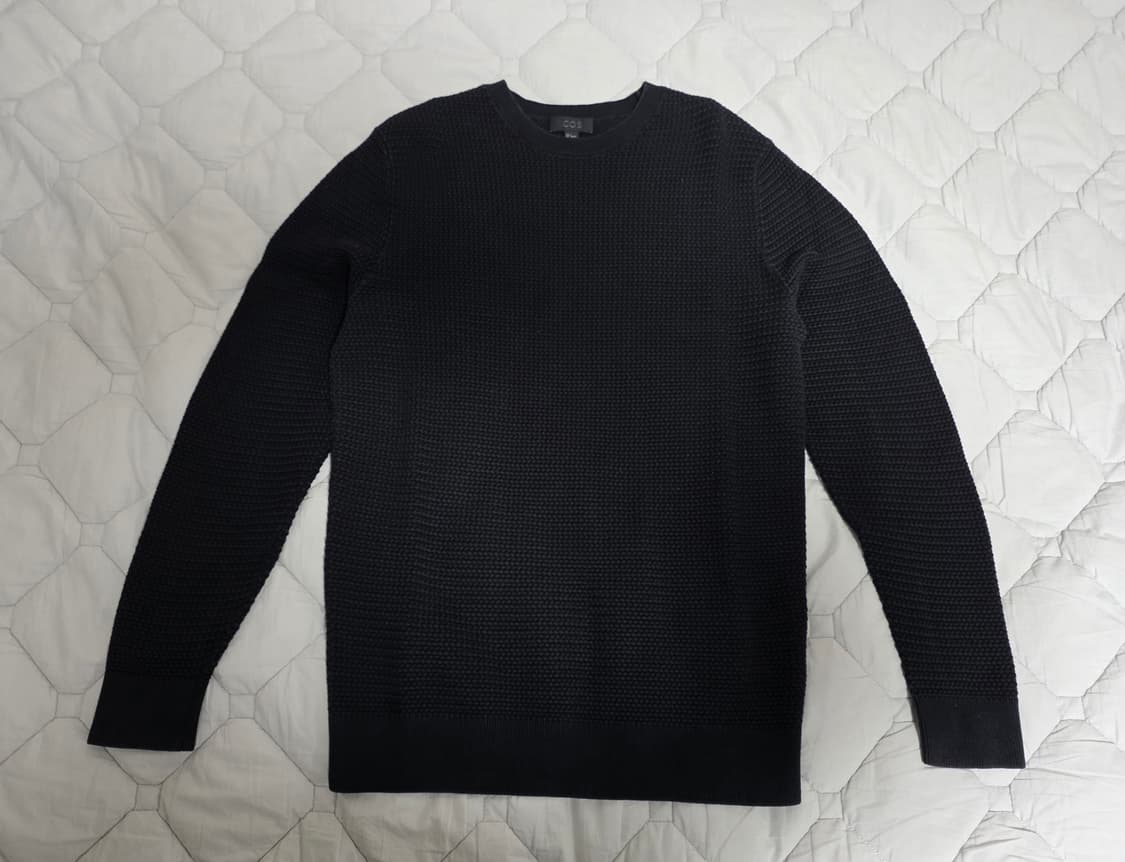 COS 코튼 크루넥 니트 블랙
 상품이미지1