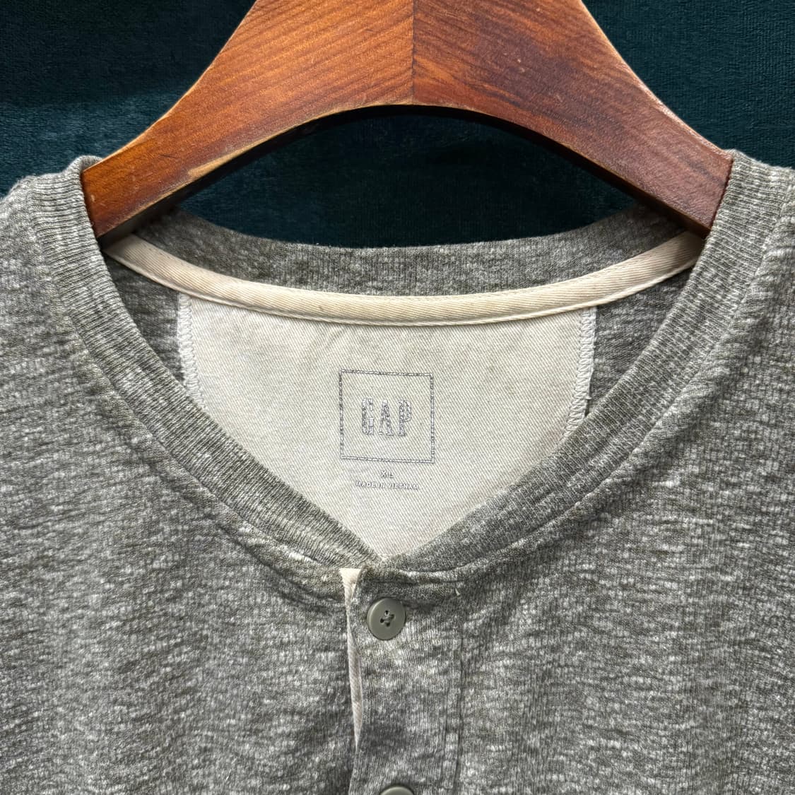 GAP 갭 헤링본 헨리넥 롱슬리브 티셔츠 (XL)   상품이미지4