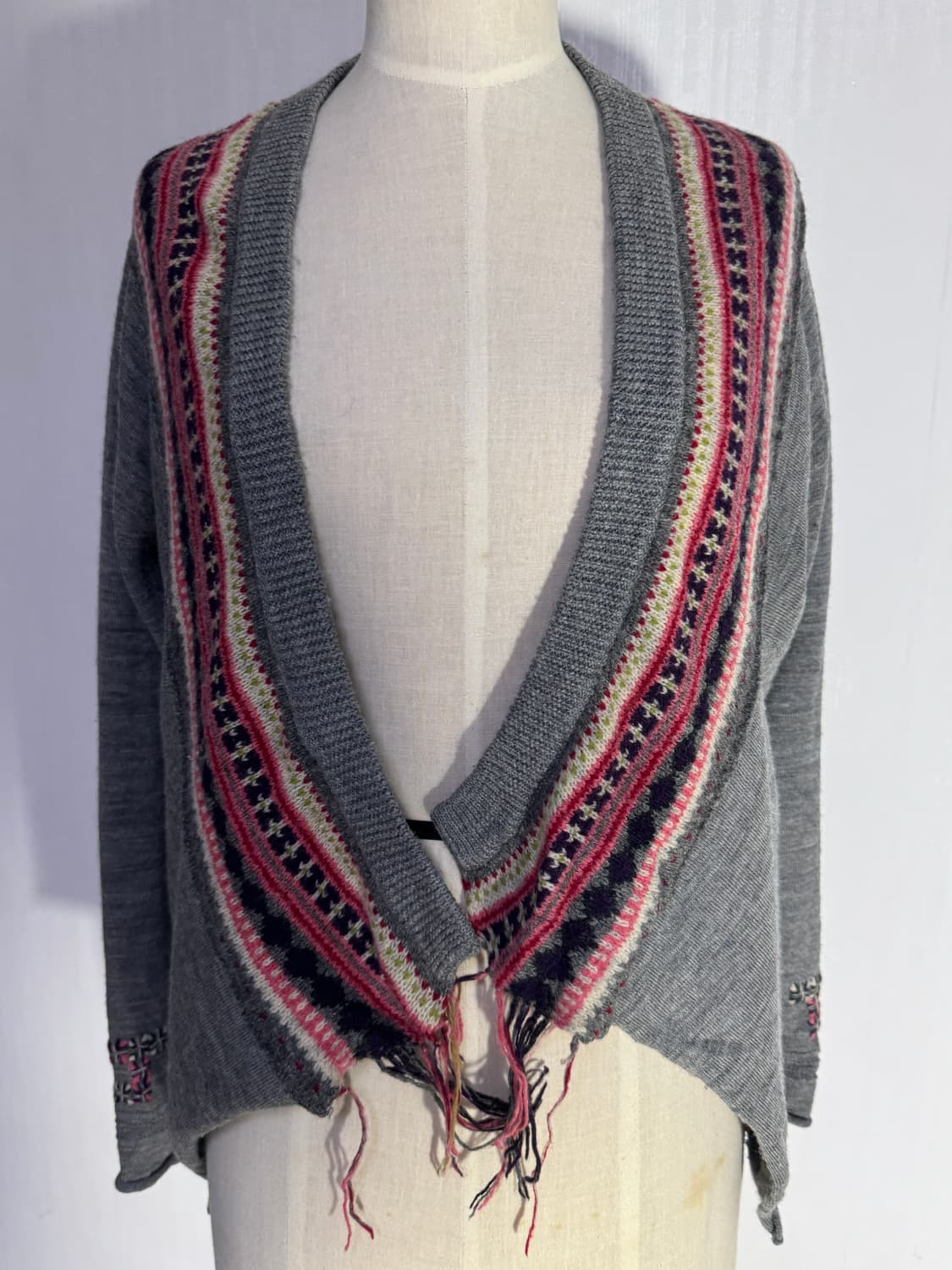 마리떼프랑소와저버 비대칭 볼레로 니트 가디건 에스닉 아방가르드 y2k 상품이미지7