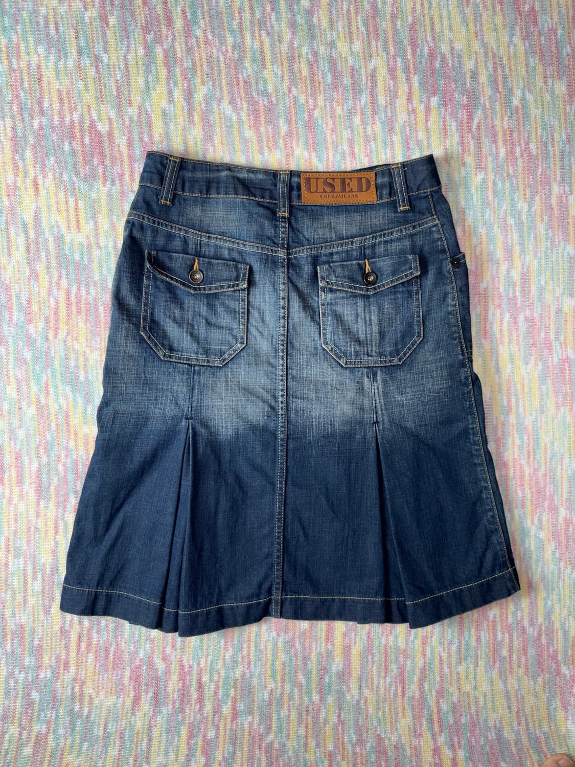 빈티지 워싱 데님 미디 스커트 상품이미지9