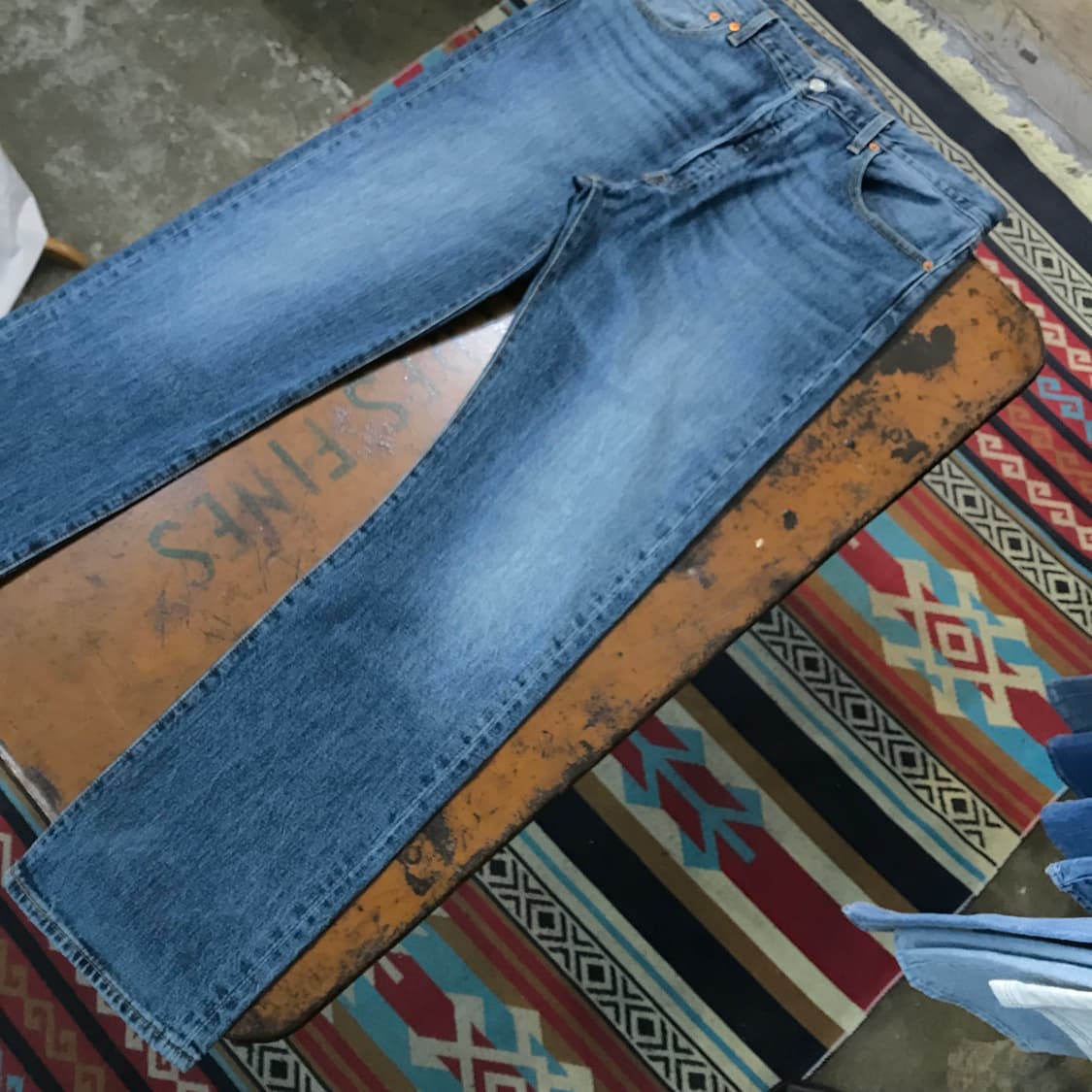 리바이스 501 다크 중청 데님 팬츠 허리 37 사이즈  상품이미지4